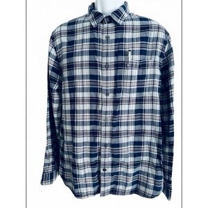 Vince Shirt L Button Cotton Shadow Plaid Lightweight Flannel Fall Luxury Soft
